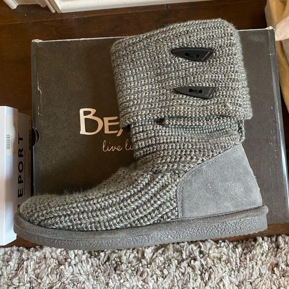 Bearpaw knit tall boot in gray